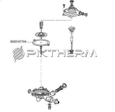 Мембрана водяного редуктора Vaillant T3 T4 Thermoblock VCW 0020107704, фото